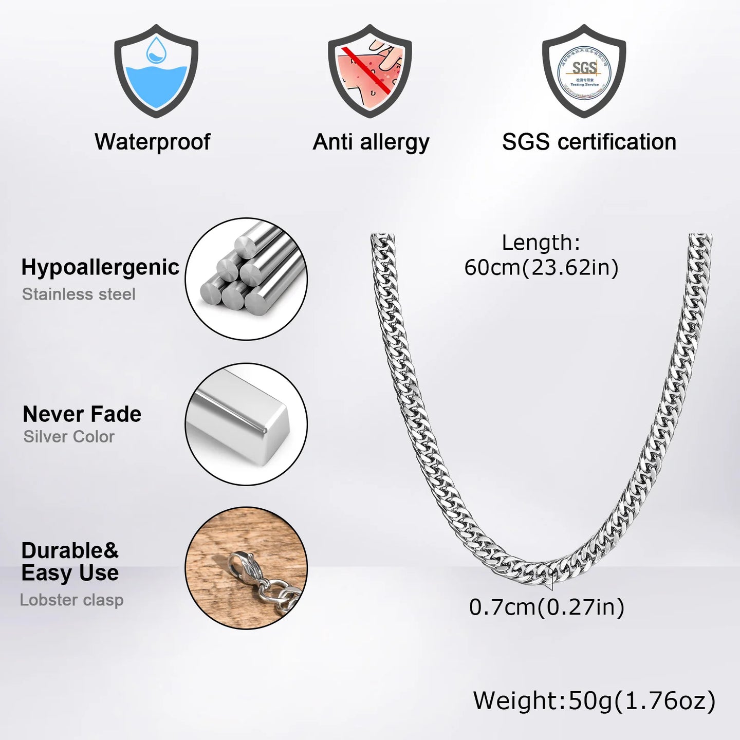 HydroX AquaSteel™ Cuban Chain